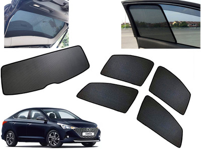 AUTO PEARL Side Window, Rear Window Sun Shade For Hyundai Verna(Black)