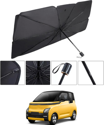 RKPSP Windshield Sun Shade For MG Universal For Car(Black, Silver)
