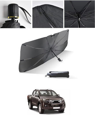 AYW Windshield Sun Shade For Honda Universal For Car(Black, Silver)