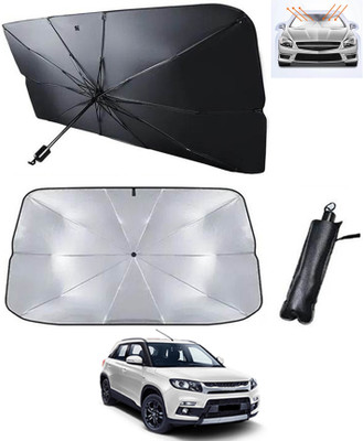 AYW Windshield Sun Shade For Maruti Suzuki Vitara Brezza(Silver, Black)