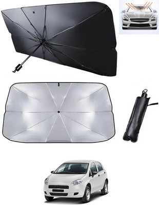 RKPSP Windshield Sun Shade For Fiat Punto(Black, Silver)