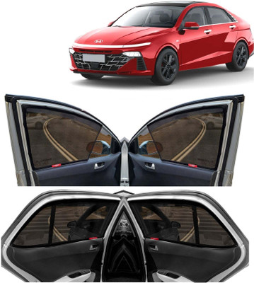 Kingsway Side Window, Rear Window Sun Shade For Hyundai Verna(Black)