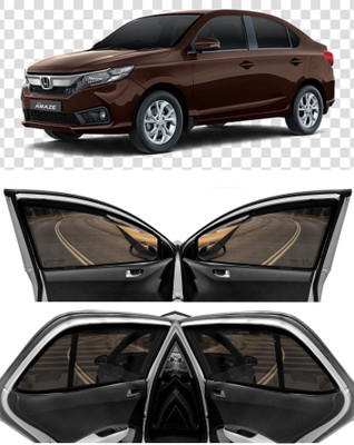 GATIMAN Side Window, Rear Window Sun Shade For Honda Amaze(Black)