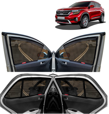 Kingsway Side Window, Rear Window Sun Shade For Kia Seltos(Black)