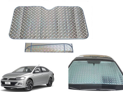 AUTO PEARL Dashboard, Windshield Sun Shade For Volkswagen Virtus(Grey)