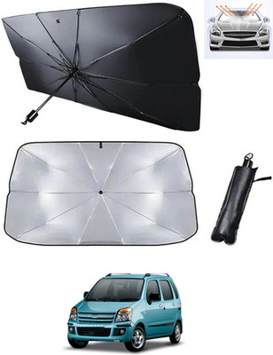 RKPSP Windshield Sun Shade For Maruti Suzuki WagonR(Black, Silver)