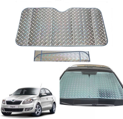 AUTO PEARL Dashboard, Windshield Sun Shade For Skoda Rapid(Grey)