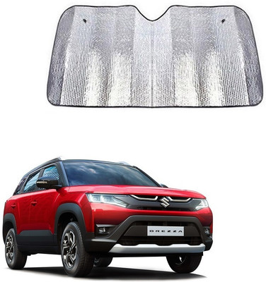 SPREADX Windshield Sun Shade For Maruti Suzuki Brezza(Silver)