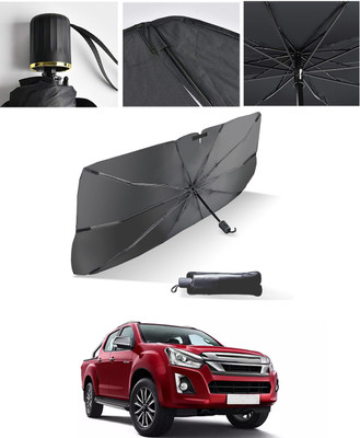 AYW Windshield Sun Shade For Isuzu Universal For Car(Black, Silver)