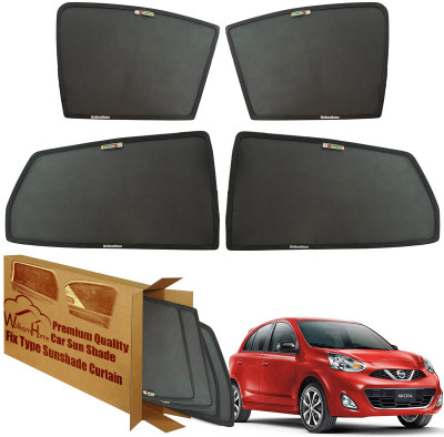 WolkomHome Side Window Sun Shade For Nissan Micra(Black)