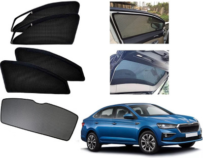AuTO ADDiCT Side Window, Rear Window Sun Shade For Skoda(Black)