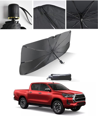 AYW Windshield Sun Shade For Tata Hexa(Black, Silver)