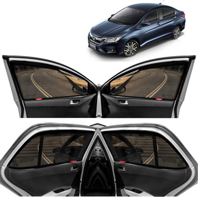 Kingsway Side Window, Rear Window Sun Shade For Honda City(Black)