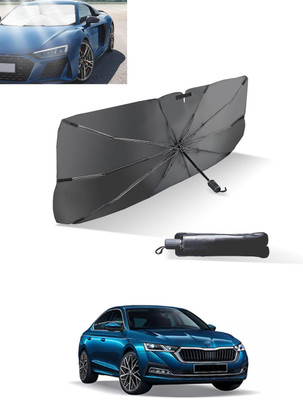 MATIES Windshield Sun Shade For Skoda Octavia(Black, Silver)