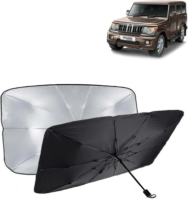 Kingsway Dashboard, Windshield Sun Shade For Mahindra Bolero(Black, Silver)