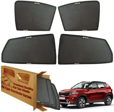 WolkomHome Side Window Sun Shade For Kia Sonet(Black)