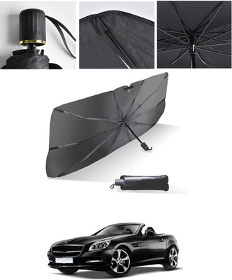 AYW Windshield Sun Shade For Mercedes Benz Universal For Car(Black, Silver)