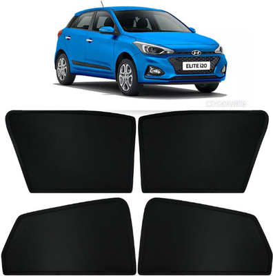 RAKRISH Rear Window, Side Window Sun Shade For Hyundai Elite i20(Black)