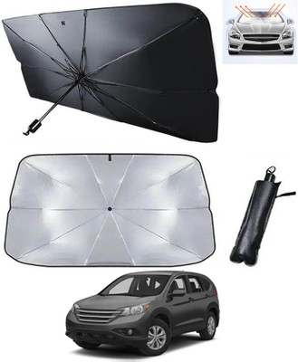 RKPSP Windshield Sun Shade For Honda Universal For Car(Silver, Black)