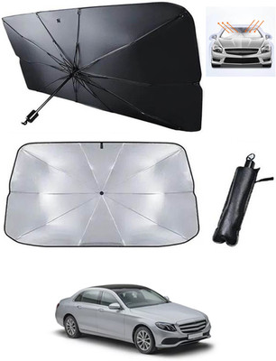 MATIES Windshield Sun Shade For Mercedes Benz E200(Black, Silver)