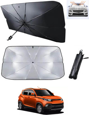 RKPSP Windshield Sun Shade For Mahindra KUV100(Black, Silver)