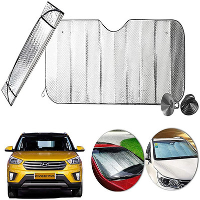 AUTO PEARL Dashboard, Windshield Sun Shade For Hyundai Creta(Silver)