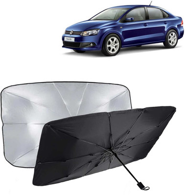 Kingsway Dashboard, Windshield Sun Shade For Volkswagen Vento(Black, Silver)