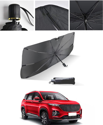 AYW Windshield Sun Shade For MG Hector Plus(Black, Silver)