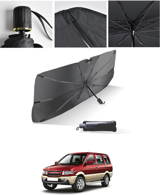 AYW Windshield Sun Shade For Chevrolet Tavera(Black, Silver)