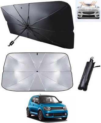 RKPSP Windshield Sun Shade For Maruti Suzuki Ignis(Silver, Black)