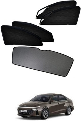 RAKRISH Rear Window, Side Window Sun Shade For Hyundai Verna(Black)
