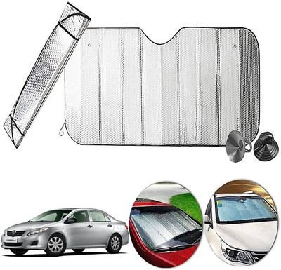 AUTO PEARL Dashboard, Windshield Sun Shade For Toyota Corolla Altis(Silver)