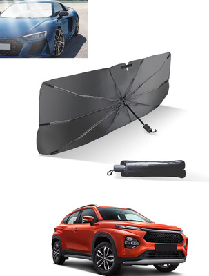 MATIES Windshield Sun Shade For Toyota Universal For Car(Black, Silver)