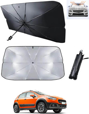 RKPSP Windshield Sun Shade For Fiat Avventura(Black, Silver)
