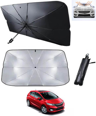 RKPSP Windshield Sun Shade For Honda Jazz(Silver, Black)