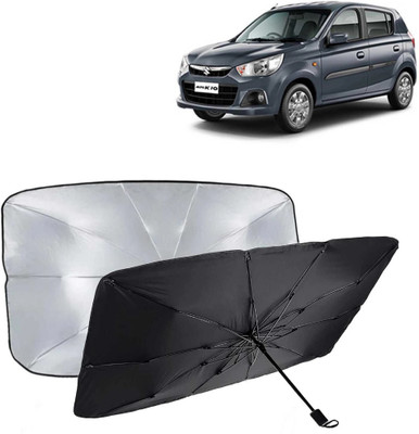 ShopDock Dashboard, Windshield Sun Shade For Maruti Suzuki Alto K10(Black, Silver)