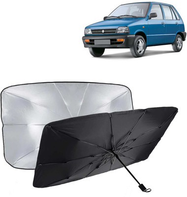 Kingsway Dashboard, Windshield Sun Shade For Maruti Suzuki 800(Black, Silver)