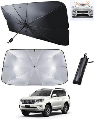 RKPSP Windshield Sun Shade For Toyota Land Cruiser Prado(Black, Silver)