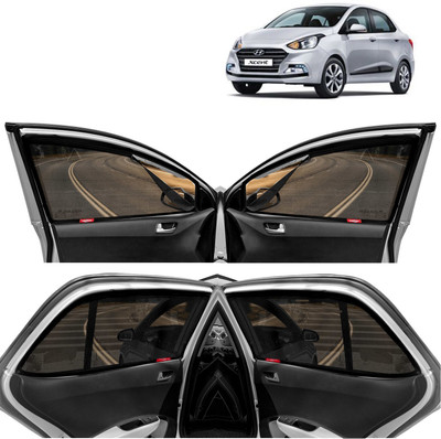 Kingsway Side Window, Rear Window Sun Shade For Hyundai Xcent(Black)