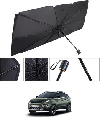 RKPSP Windshield Sun Shade For Tata Universal For Car(Black, Silver)