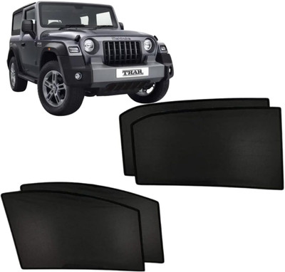 Hoodinter Side Window Sun Shade For Mahindra Thar(Black)
