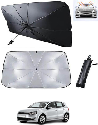 RKPSP Windshield Sun Shade For Volkswagen Polo(Black, Silver)