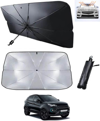 MATIES Windshield Sun Shade For Tata Nexon(Silver, Black)