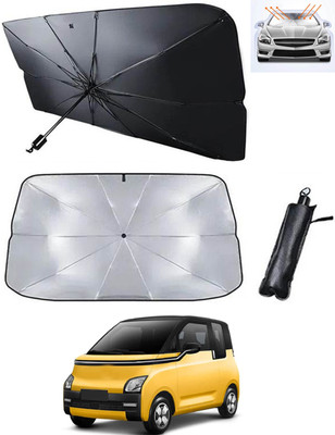 RKPSP Windshield Sun Shade For MG Universal For Car(Black, Silver)