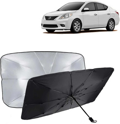 Kingsway Dashboard, Windshield Sun Shade For Nissan Sunny(Black, Silver)