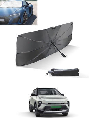 MATIES Windshield Sun Shade For Tata Punch EV(Black, Silver)