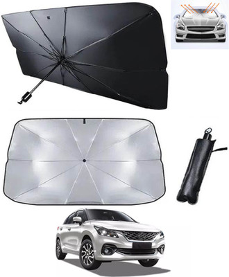 RKPSP Windshield Sun Shade For Maruti Suzuki Baleno(Silver, Black)