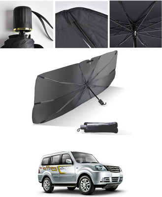 AYW Windshield Sun Shade For Tata Sumo Grande(Black, Silver)