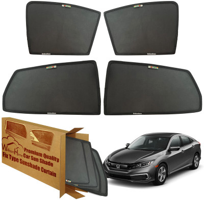 WolkomHome Side Window Sun Shade For Honda Universal For Car(Black)
