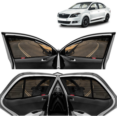 Kingsway Side Window, Rear Window Sun Shade For Skoda Rapid(Black)